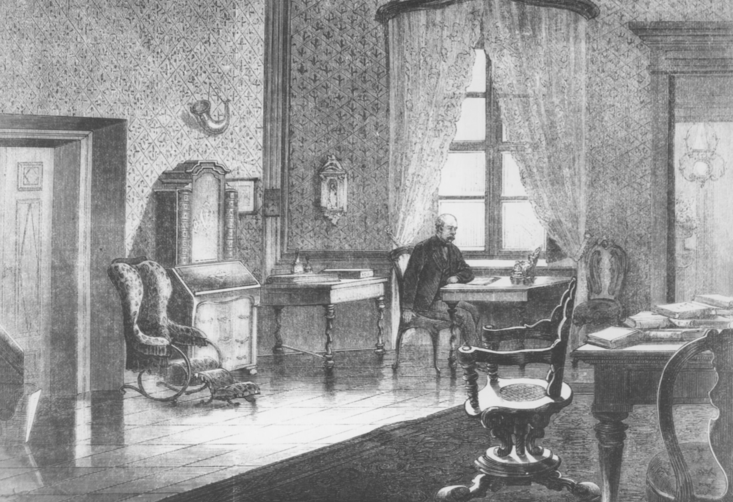 Bismarck alleine in seinem Büro